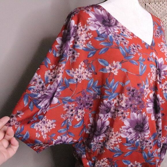 Daytrip | Floral Boho V Neck Top Large - Picture 3 of 8